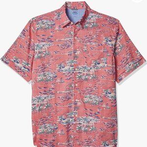 IZOD Saltwater Dockside Chambray Short Sleeve Button Down Shirt Men’s M